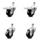 Service Caster 3.5 Inch Phenolic Swivel 1/2 Inch Threaded Stem Caster Total Lock Brake SCC, 2PK SCC-TSTTL20S3514-PHS-121315-2-S-2 - alternate 1